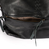 Zinande : Leather Backpack in Black Delta
