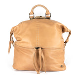 Zinande : Leather Backpack in Tan Vintage