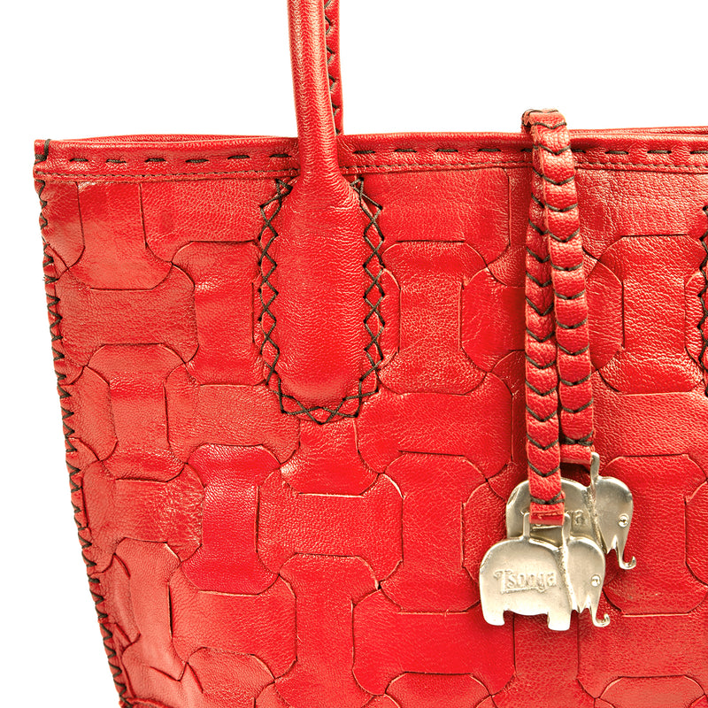 Zukisa : Ladies Leather Shopper Handbag in Valentine Cayak