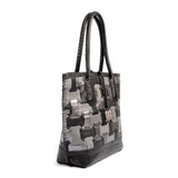 Zukisa : Ladies Leather Shopper Handbag in Black, Highrise Vintage & Anthracite Metal Grain